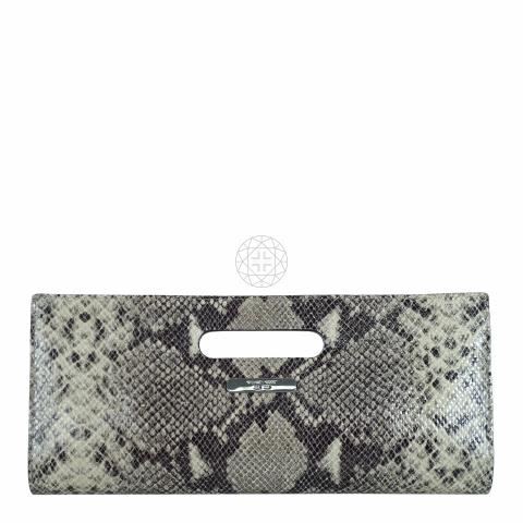 Sell Michael Kors Snakeskin Embossed Clutch Grey HuntStreet